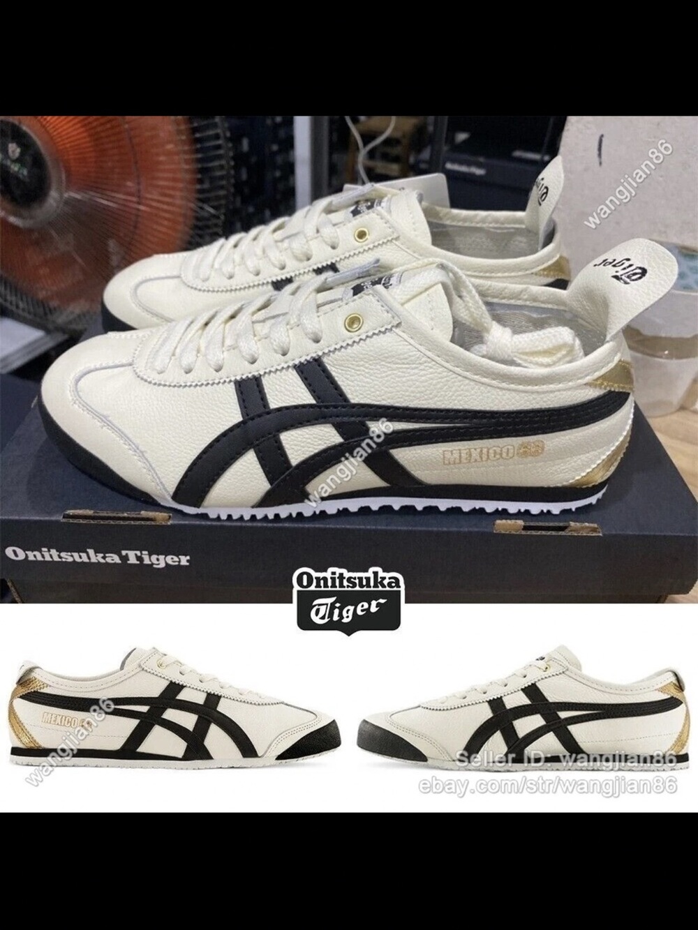Onitsuka Tiger Mexico 66 Cream/black Sneakers Unisex Athletic Shoes WITH BOX